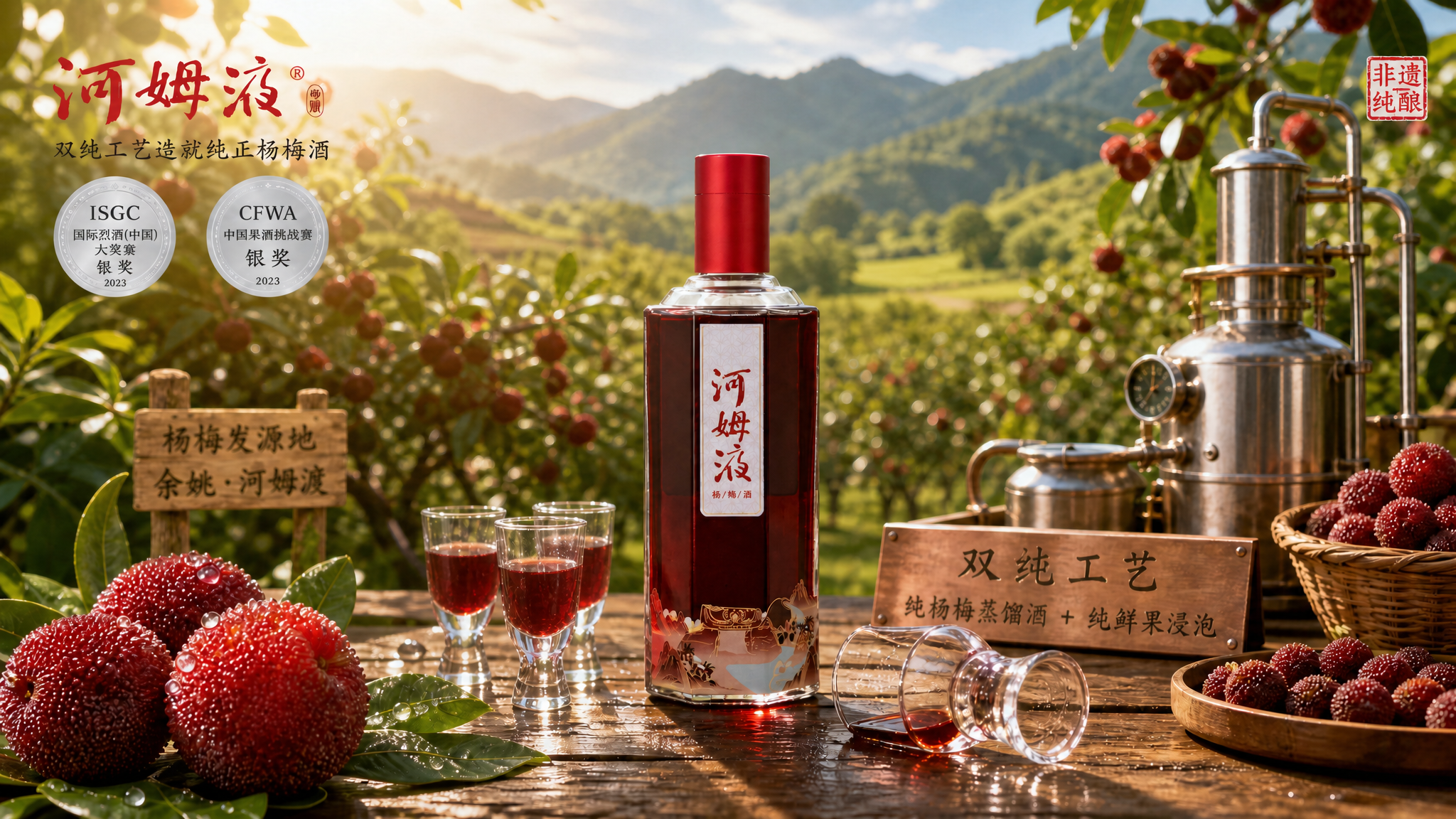 河姆液杨梅酒 VS 传统杨梅酒：“纯杨梅酒，不兑白” 工艺下的风味对决