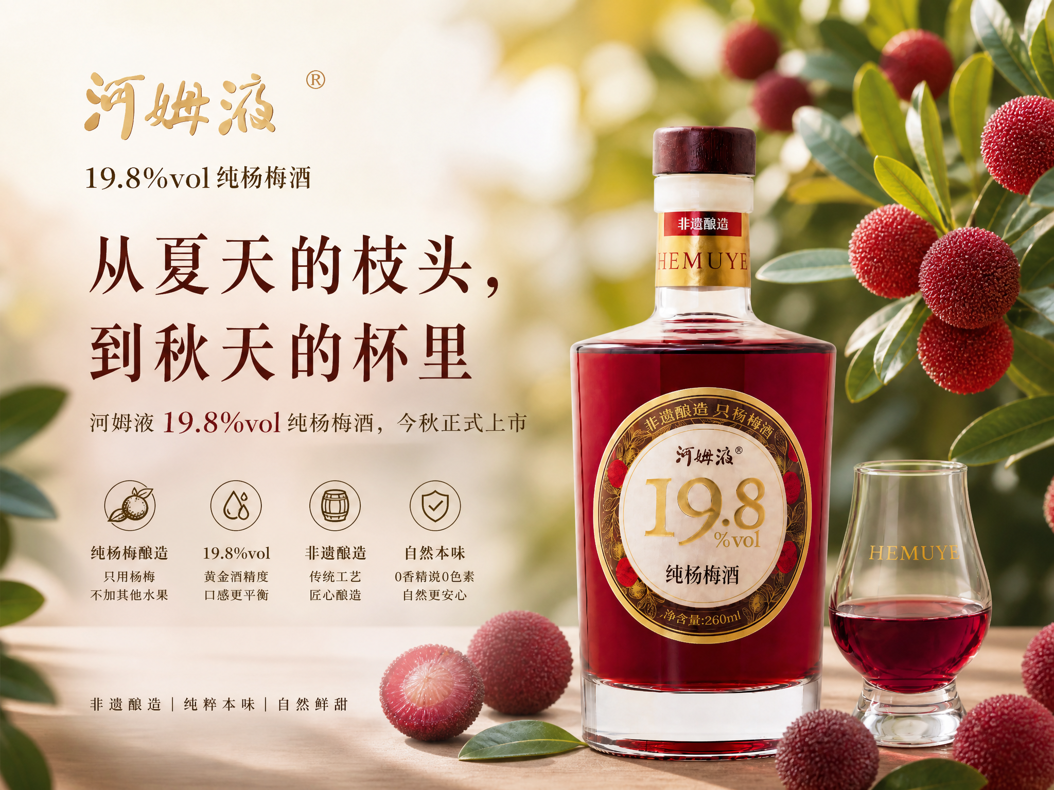 河姆液 19.8% vol 纯杨梅酒・新品发布